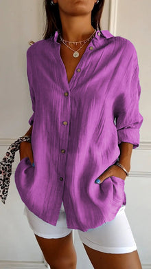 Emilia | Oversized Durchgeknöpft Hemd – Lila
