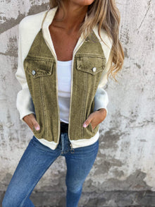 Mira | Jeansjacke – Olivgrün