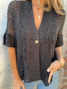 Ivonie™ | Elegantes strukturiertes Top – Black (Almost sold out)