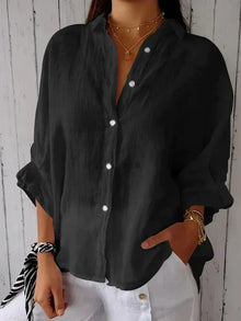 Marion - Zeitlos Elegantes Button-Down-Hemd Damen – Schwarz