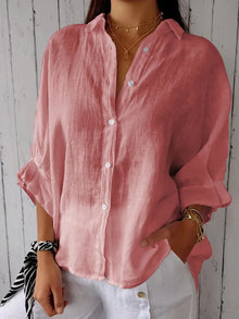 Marion - Zeitlos Elegantes Button-Down-Hemd Damen – Rosa