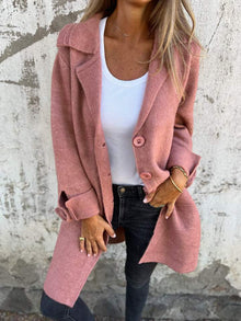 Wollmantel mit Knöpfen | Klassischer Kragen | Elegant und Bequem – Rosa