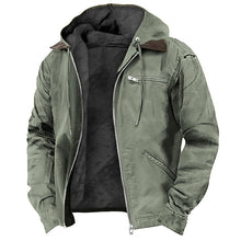 Herren Winterjacke | Lässig mit Kapuze und Reißverschlusstaschen – Grün