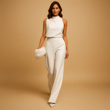 Almerra - Damen-Jumpsuit ohne Ärmel mit weitem Schnitt – Weiß