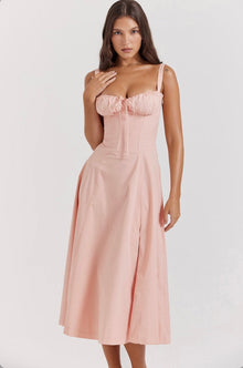 Ariana™ | Klassisches langes Kleid – Rosa