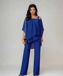 Mariella™ Lagen-Look Zweiteiliges Ensemble – Blau