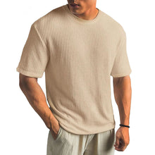 Herren Texturierte Rundhalsausschnitt T-Shirt – Khaki