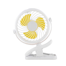 Klemm Ventilator tragbar mit Akku und 360° Rotation – Gelb