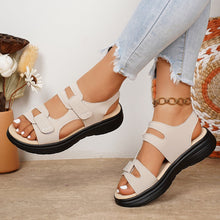 Komfort Plateau Sandalen mit Riemen – Creme