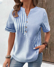 Lavinia® | Klassisches gestreiftes Oberteil – Blau