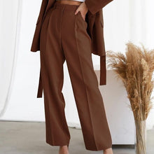 Leonie | Damen Weite Hose Hohe Taille – Braun