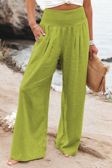 Valoria | Freizeithose mit weitem Bein – Hellgrün