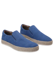 Hanya – Slip-On Schuhe Aus Wildleder Mit Espadrille Sohlen – Blau