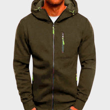 Fabian | Lässiger Herren-Hoodie mit Reißverschluss und Kapuze – Olivgrün