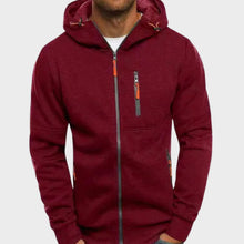 Fabian | Lässiger Herren-Hoodie mit Reißverschluss und Kapuze – Rot