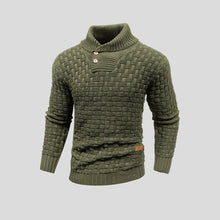 Lukas | Herren Rollkragen Strickpullover mit Zopfmuster – Olivgrün