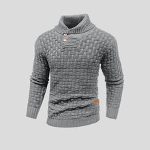 Lukas | Herren Rollkragen Strickpullover mit Zopfmuster – Grau