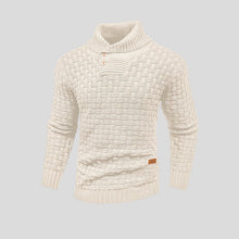 Lukas | Herren Rollkragen Strickpullover mit Zopfmuster – Creme