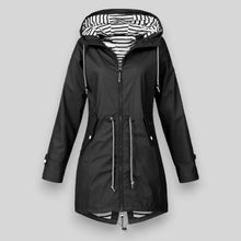 Lena | Damen Winterjacke mit Kapuze und Reißverschlüssen – Schwarz