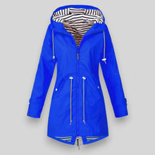 Lena | Damen Winterjacke mit Kapuze und Reißverschlüssen – Blau
