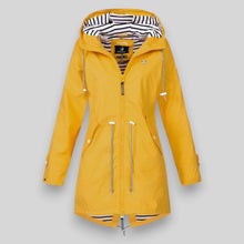 Lena | Damen Winterjacke mit Kapuze und Reißverschlüssen – Gelb