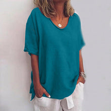 Beatrice | Damen Übergroß T-Shirt | Kurzarm – Meeresblau