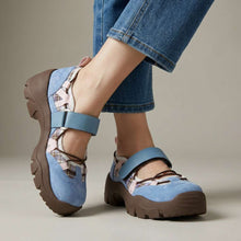 Wylma – Sneaker Mit Breiter Sohle Und Klettverschluss – Blau