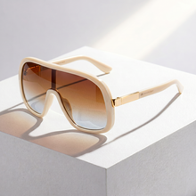 LumaVex - Sonnenbrille Im Shield Stil Mit Breit Getönten Gläsern – Beige