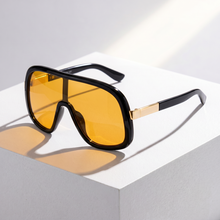 LumaVex - Sonnenbrille Im Shield Stil Mit Breit Getönten Gläsern – Gelb