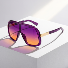 LumaVex - Sonnenbrille Im Shield Stil Mit Breit Getönten Gläsern – Lila