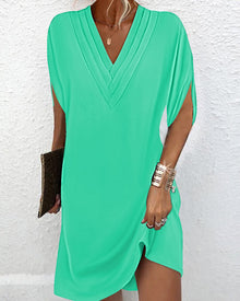 Amelia | Elegantes V-Ausschnitt Kleid – Minze
