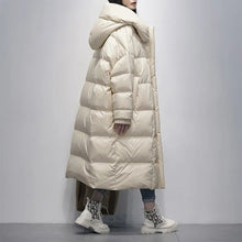 Damen Puffermantel | Lange Winterjacke | Leicht & Extra Warm – Weiße