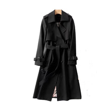 Eva | Damen Zweireihiger Trenchcoat – Schwarz