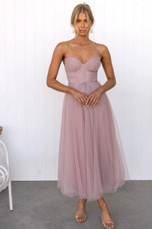 Niana - Party-Abendkleid aus Mesh – Rosa