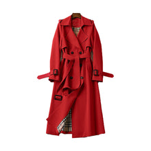 Eva | Damen Zweireihiger Trenchcoat – Rot