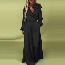 Eleganter Jumpsuit mit Blütendetail | Weiblich & Ausdrucksstark | Perfekt für Events – Schwarz