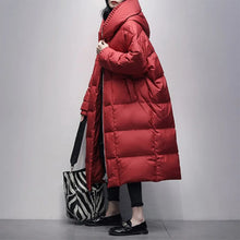 Damen Puffermantel | Lange Winterjacke | Leicht & Extra Warm – Rot