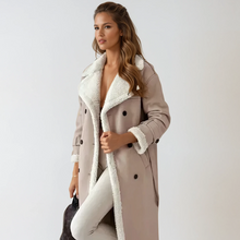 Eleganter Mantel | Kunstleder & Teddyfutter | Stilvoll & Kuschelig – Beige