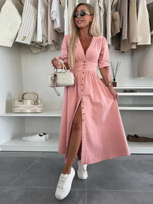 Zaya - Elegantes Casual Kleid – Rosa