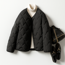 Katharina | Damen Warme Gesteppt Leichte Pufferjacke – Schwarz