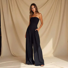 Trägerloser Jumpsuit für Damen - Thalassa – Schwarz