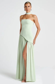 Rynellea - Elegantes trägerloses Abendkleid – Minze