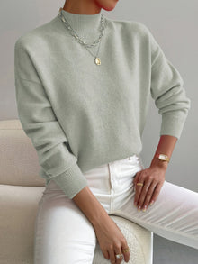 Elke | Damen Eleganter Rollkragenpullover – Hellgrün