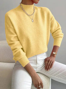 Elke | Damen Eleganter Rollkragenpullover – Gelb