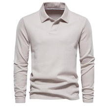Matthias | Herren Langarm Poloshirt mit Polokragen – Creme