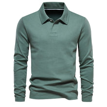 Matthias | Herren Langarm Poloshirt mit Polokragen – Grün
