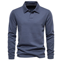 Matthias | Herren Langarm Poloshirt mit Polokragen – Blau