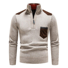 Pullover Herren Mit Reißverschluss | Zipper Design Mit Brusttasche – Beige