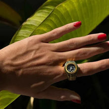 Moderne Muse Ringuhr – Gold - Schwarz
