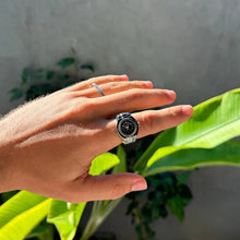 Moderne Muse Ringuhr – Silber - Schwarz